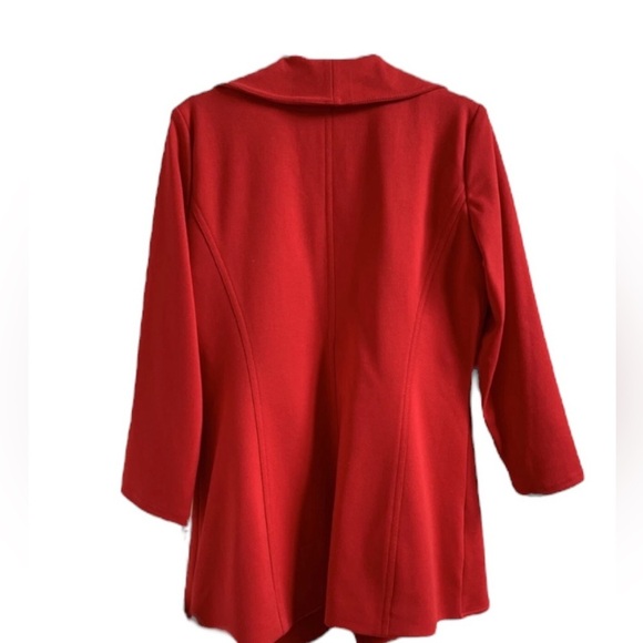 Calvin Klein Women’s Red Size 12P Ruffle Front Blazer - Picture 3 of 4